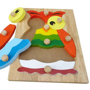 Hooty Owl Knob Puzzle - QToys | Wooden Toy NZ by Curious Moonbeam