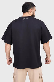 Hustle Oversized T-shirt Black by Fuaark Nz