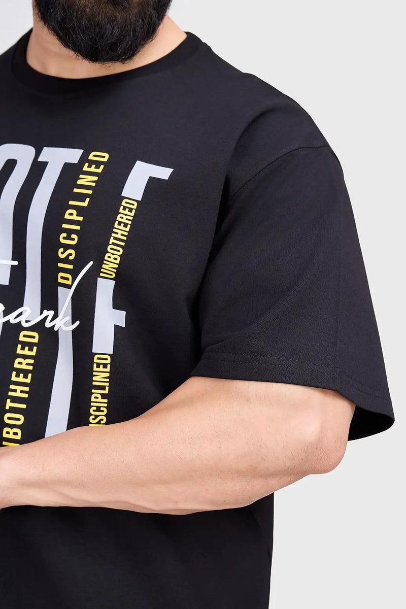 Hustle Oversized T-shirt Black by Fuaark Nz