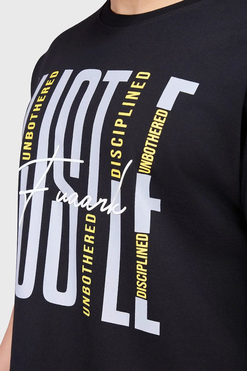 Hustle Oversized T-shirt Black by Fuaark Nz