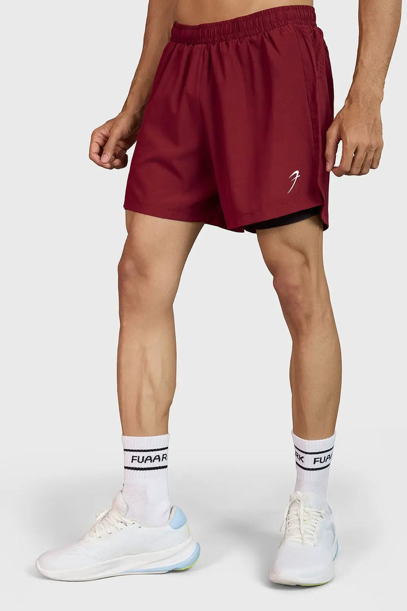 Hyper 5" Running Shorts Maroon by Fuaark Nz
