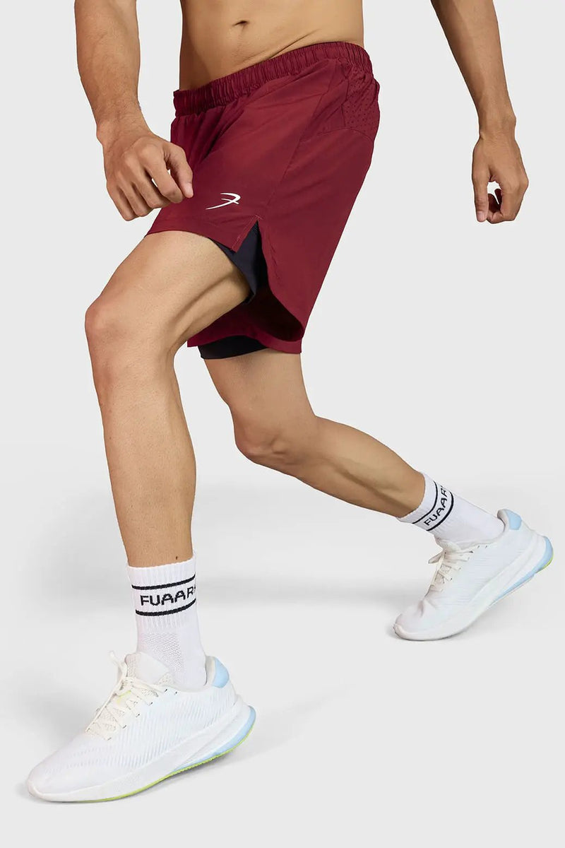 Hyper 5" Running Shorts Maroon by Fuaark Nz