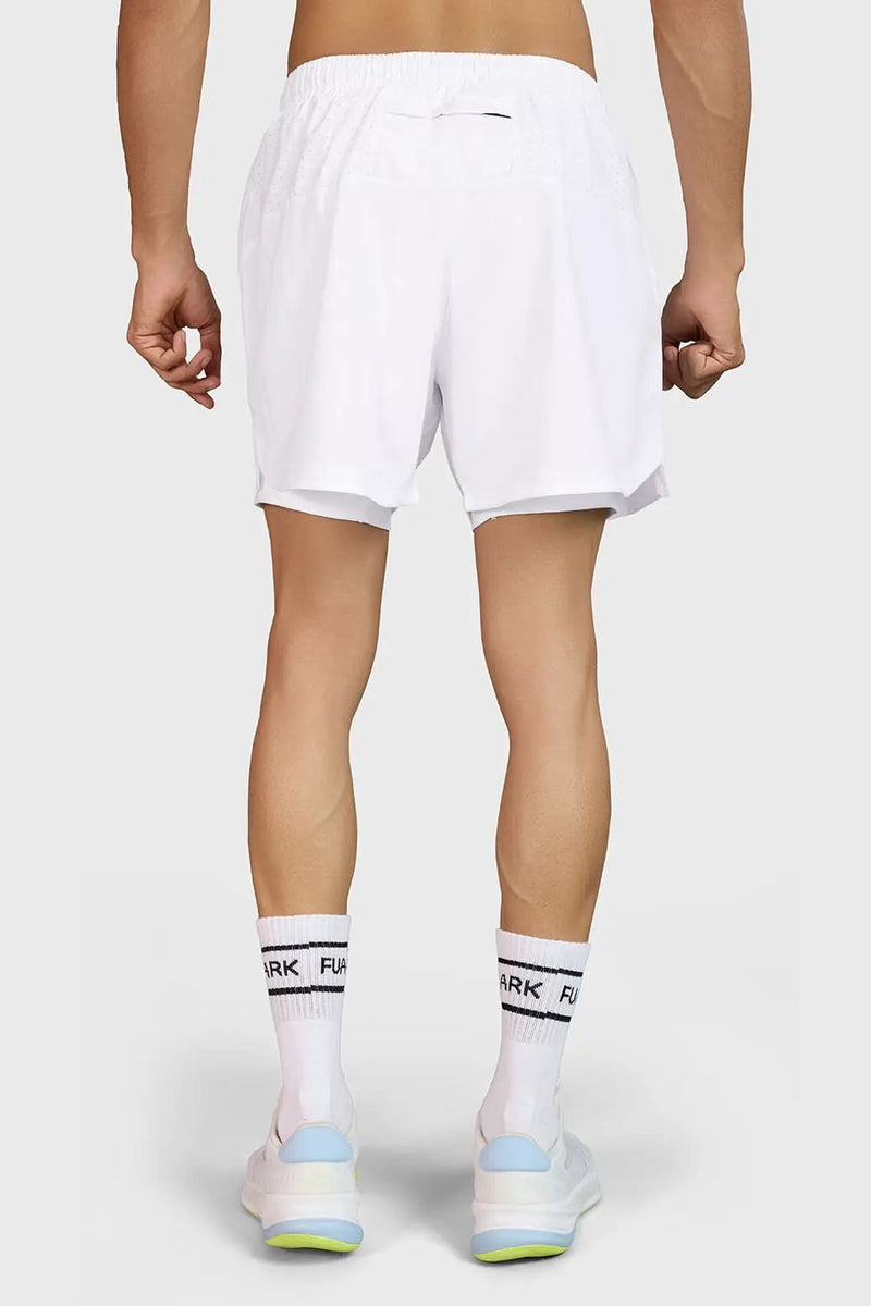 Hyper 5" Running Short White by Fuaark Nz