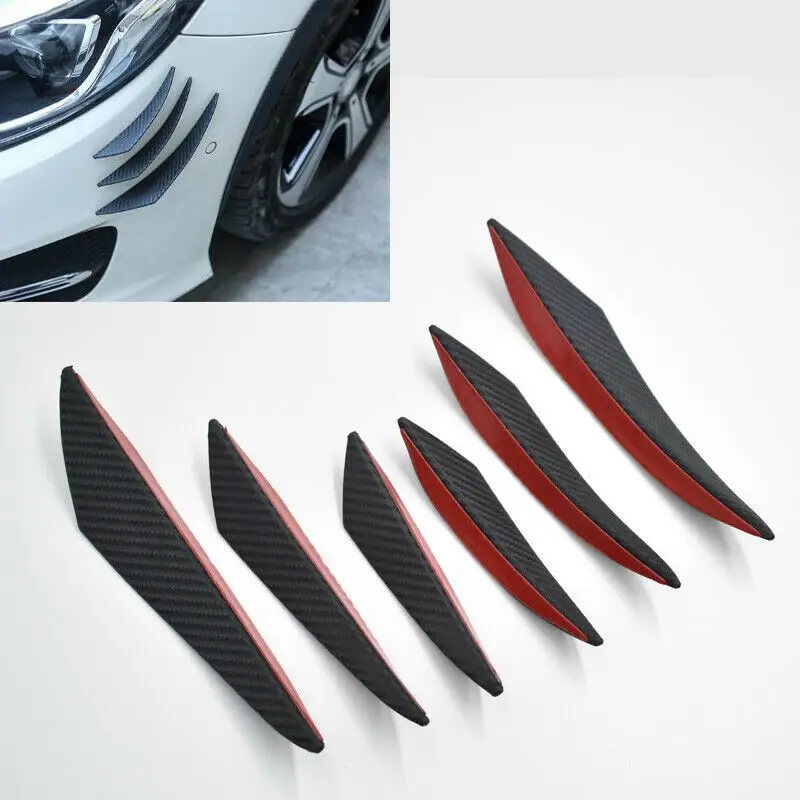 6Pcs Car Front Bumper Lip Splitter Fins Body Spoiler Canards Refit by salelink.co.nz