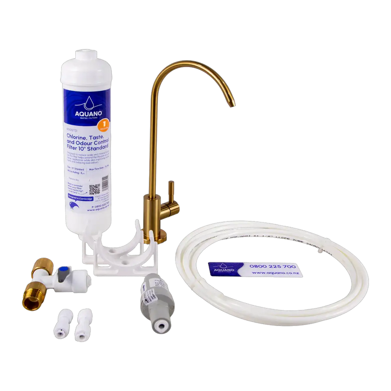 Aquano Inline Under-Sink Water Filter Tap Kit - 1 Micron, Chlorine & Lead Reduction NZ by Filtration Station NZ