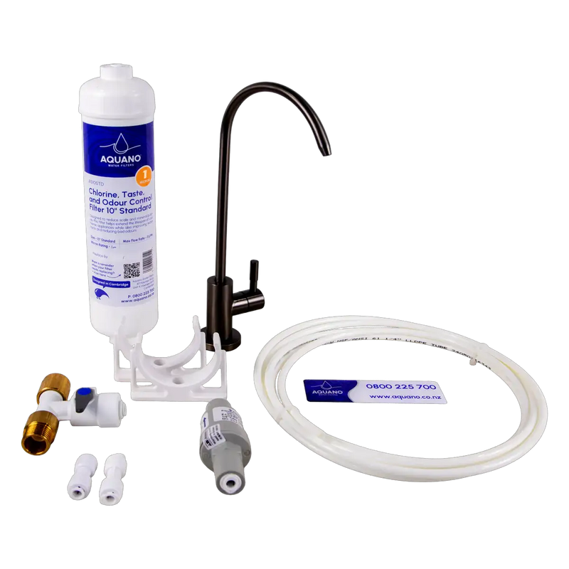 Aquano Inline Under-Sink Water Filter Tap Kit - 1 Micron, Chlorine & Lead Reduction NZ by Filtration Station NZ