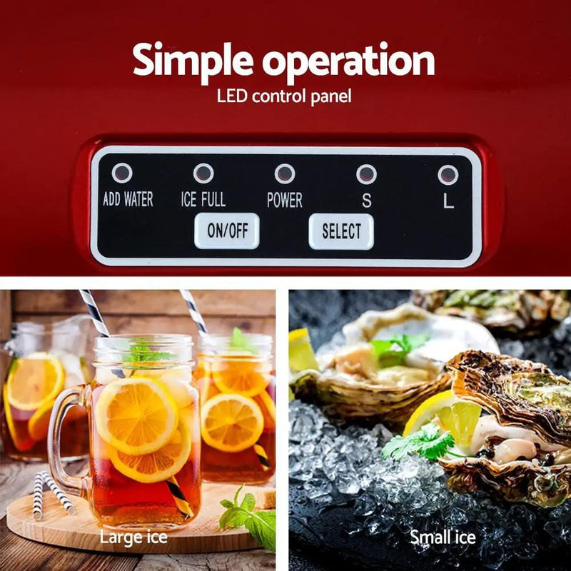SportZone.co.nz Appliances > Kitchen Appliances > Ice Makers Devanti 12kg Ice Maker Machine Red Devanti 12kg Ice Maker Machine Red