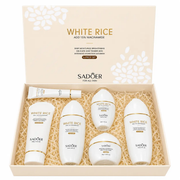 SADOER Rice Niacinamide Skincare Set - 6 Piece Firming Skincare Kit by Poppy Gifts