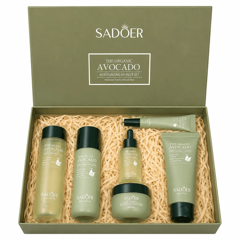 SADOER 6-Piece Avocado Skincare Set by Poppy Gifts