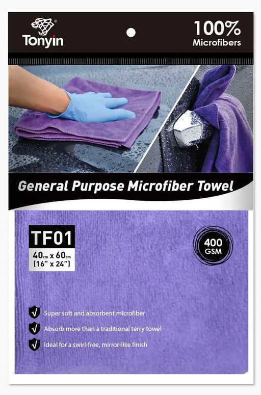 Racing Pro NZ Ltd TONYIN GENERAL PURPOSE MICROFIBRE TOWEL 400GSM (SEAMED) TONYIN GENERAL PURPOSE MICROFIBRE TOWEL 400GSM (SEAMED)