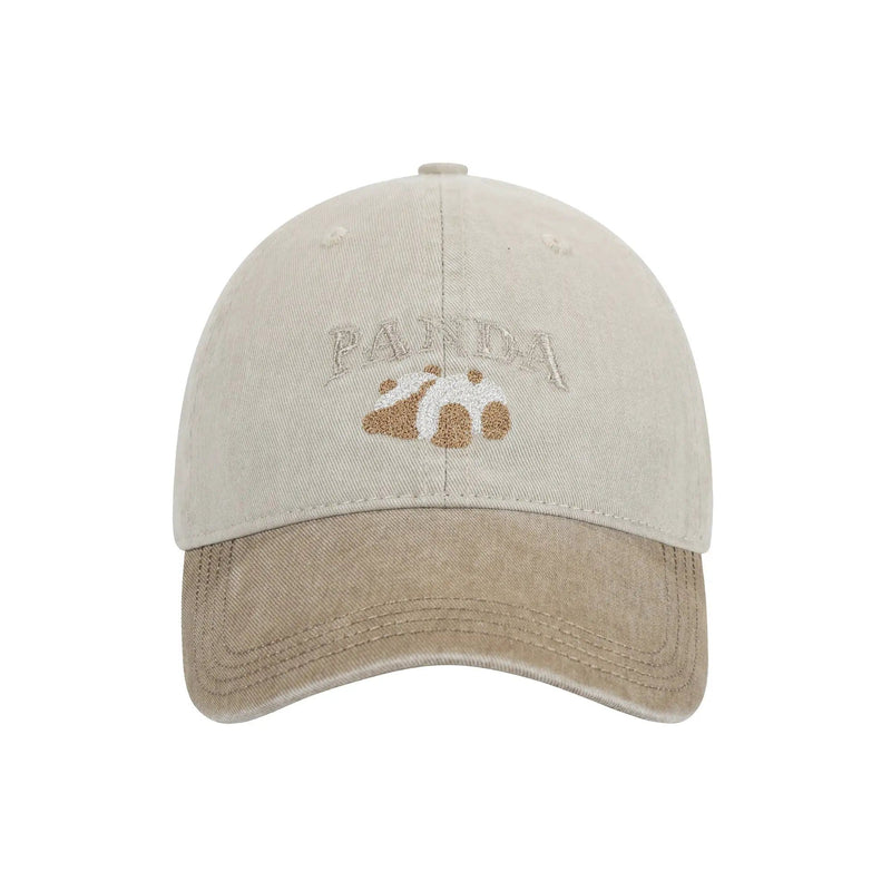 Light Khaki Panda Baseball Cap by URBA VISTA