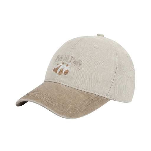 Light Khaki Panda Baseball Cap by URBA VISTA