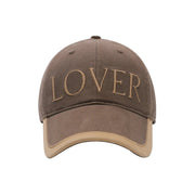 Brown Script Embroidered Baseball Cap by URBA VISTA