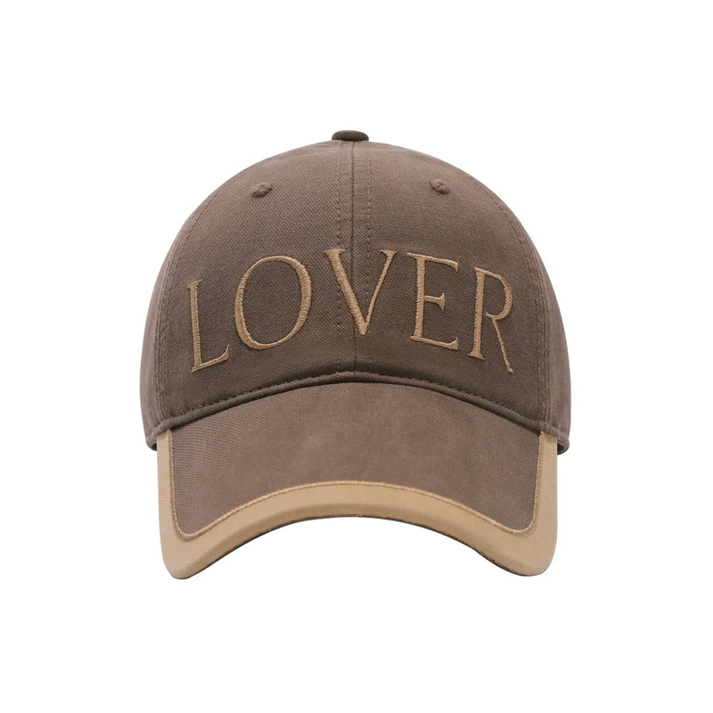 Brown Script Embroidered Baseball Cap by URBA VISTA