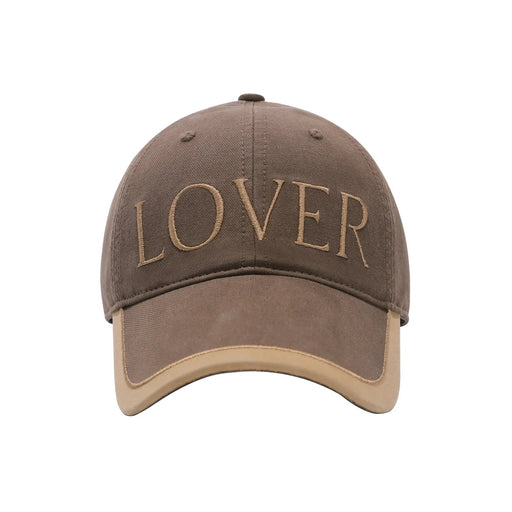 Brown Script Embroidered Baseball Cap by URBA VISTA