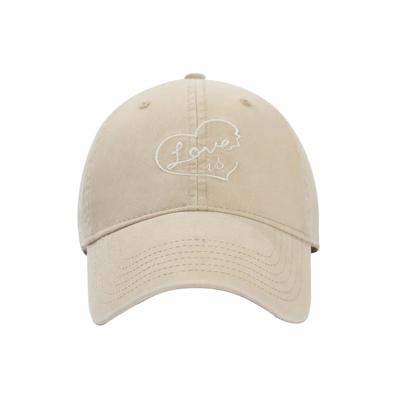 Light Khaki Minimal Embroidered Baseball Cap by URBA VISTA