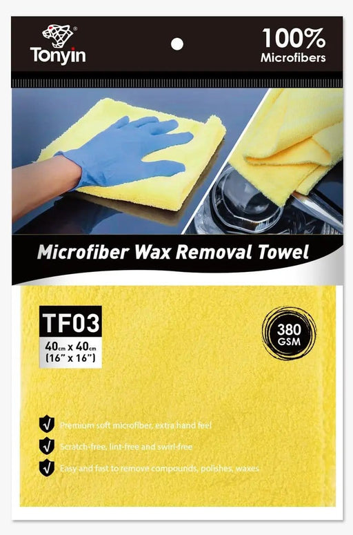 Racing Pro NZ Ltd TONYIN MICROFIBER WAX REMOVAL TOWEL 380GSM (LASER CUT, SEAMLESS) TONYIN MICROFIBER WAX REMOVAL TOWEL 380GSM (LASER CUT, SEAMLESS)