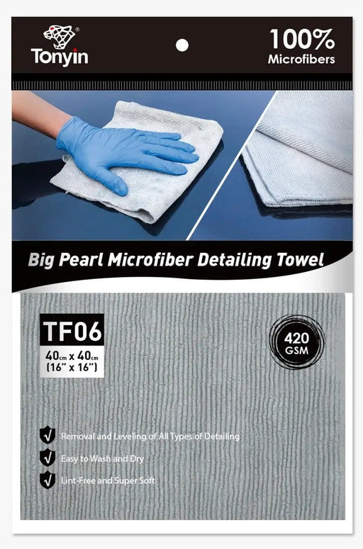 Racing Pro NZ Ltd TONYIN MICROFIBER POLISH COMPOUND REMOVAL TOWEL (40x40cm 420gsm) TONYIN MICROFIBER POLISH COMPOUND REMOVAL TOWEL (40x40cm 420gsm)