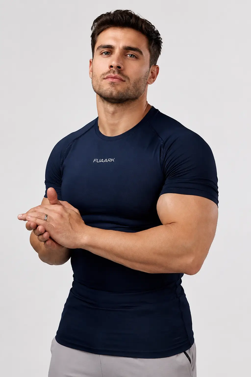 Compression 2.0 T-shirt Navy by Fuaark Nz
