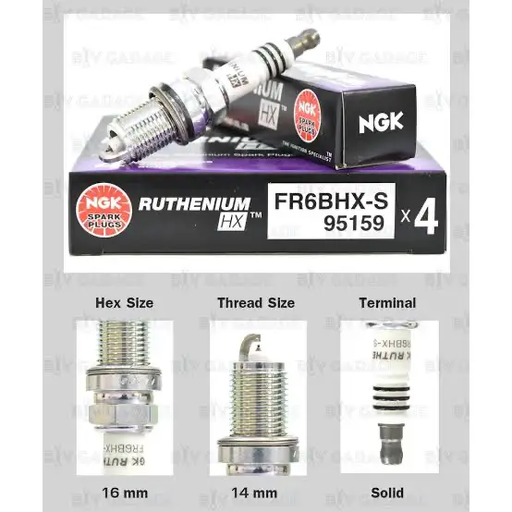 NGK Ruthenium HX FR6BHX-S 95159 Spark Plug by JBH AUTO PARTS