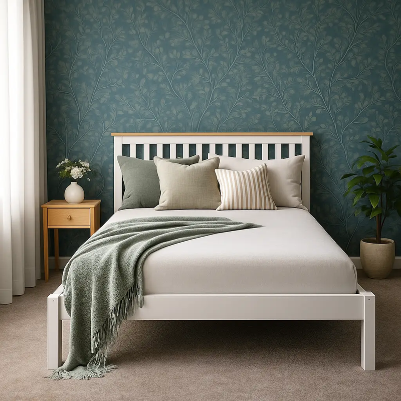 Hayes Solid Pine Bed Frame Queen by sue-e furniture