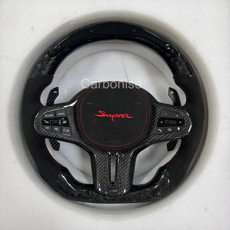 Supra Steering Wheel(Forged Carbon Fiber+Alcantara) #18 by CARBONISE