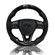 Hyundai Steering Wheel (Carbon Fiber+Perforated Leather)#02 by CARBONISE