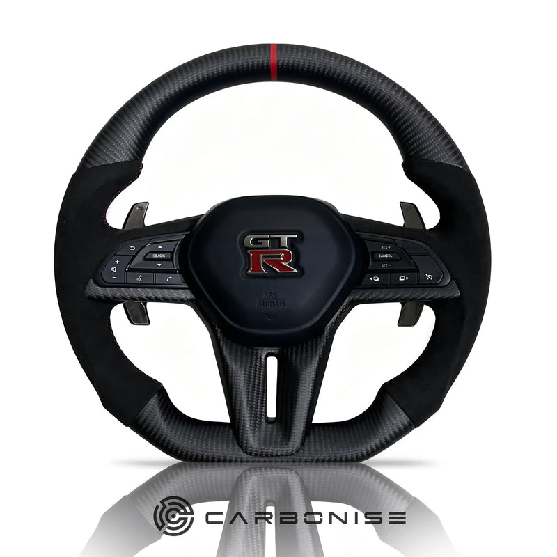 Nissan GTR Steering Wheel (Matte Carbon Fiber+Perforated Leather) @1 by CARBONISE