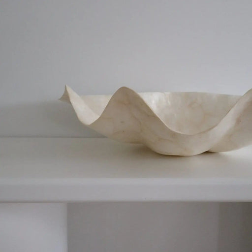Inkah Limited Pearl Clam Shell Resin Bowl Centerpiece Decor Two Size Options Pearl Clam Shell Resin Bowl Centerpiece Decor