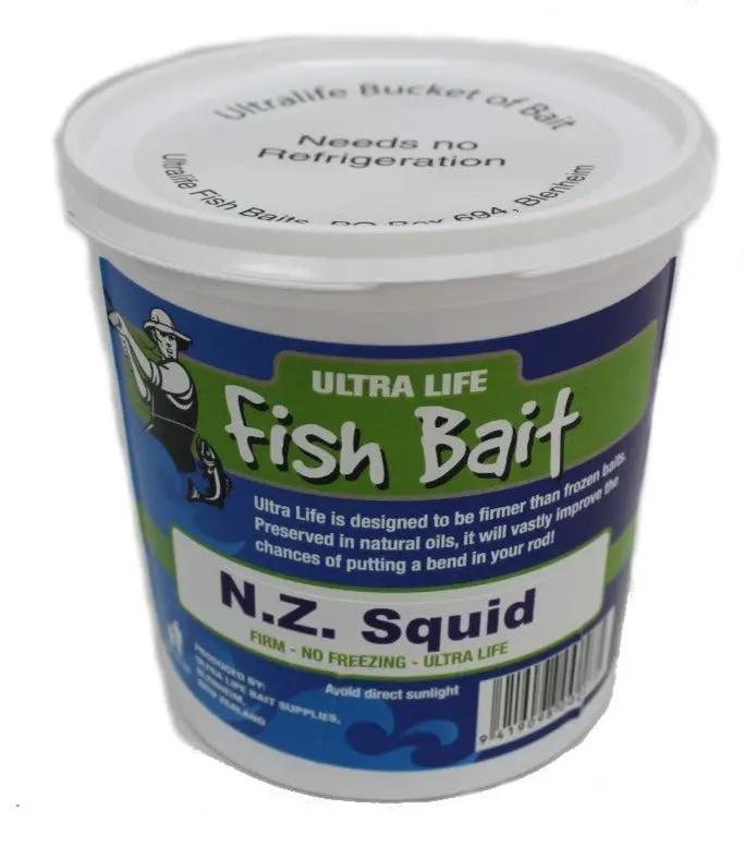 Ultralife Squid 1 Litre Pot Salted Bait by NZ Diver