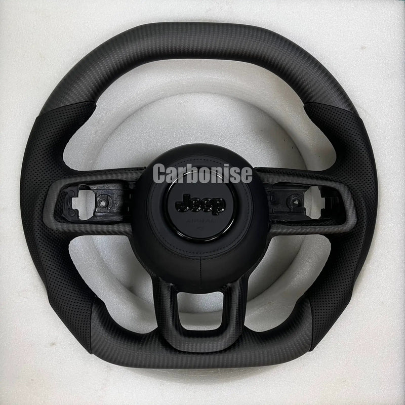 Jeep Steering Wheel (Matte Carbon Fiber+Perforated Leather) @6 by CARBONISE