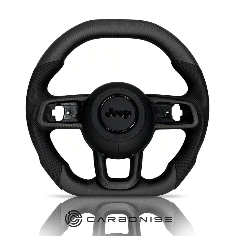 Jeep Steering Wheel (Matte Carbon Fiber+Perforated Leather) @6 by CARBONISE