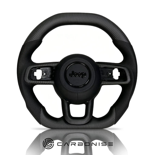 Jeep Steering Wheel (Matte Carbon Fiber+Perforated Leather) @6 by CARBONISE