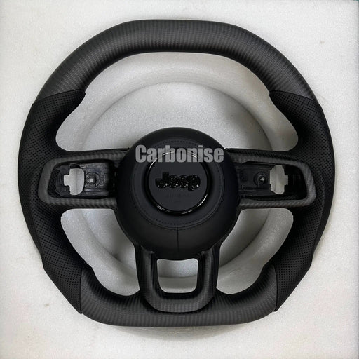 Jeep Steering Wheel (Matte Carbon Fiber+Perforated Leather) @6 by CARBONISE