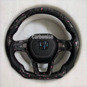 Honda Steering Wheel (Forged Carbon Fiber+Perforated Leather) @15 by CARBONISE