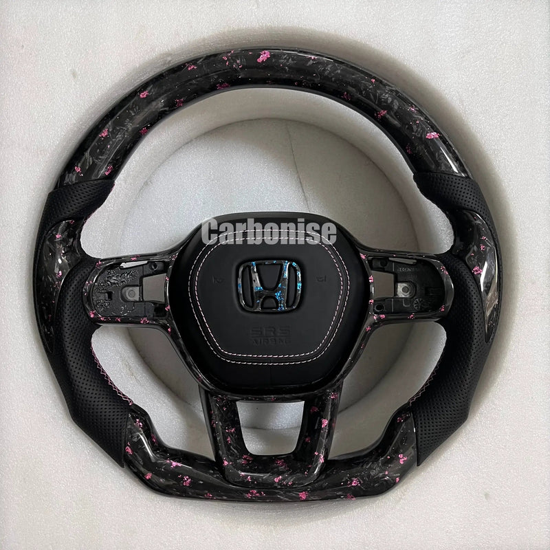 Honda Steering Wheel (Forged Carbon Fiber+Perforated Leather) @15 by CARBONISE