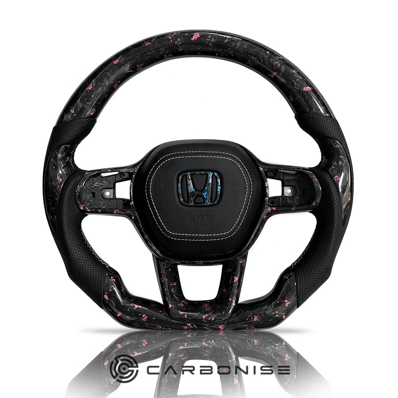 Honda Steering Wheel (Forged Carbon Fiber+Perforated Leather) @15 by CARBONISE