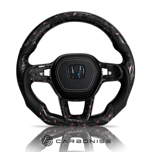 Honda Steering Wheel (Forged Carbon Fiber+Perforated Leather) @15 by CARBONISE