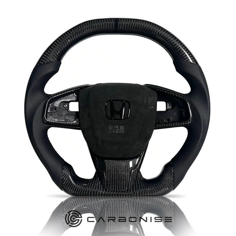 Honda Steering Wheel (Carbon Fiber+Smooth Leather) @14 by CARBONISE