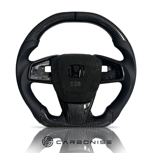 Honda Steering Wheel (Carbon Fiber+Smooth Leather) @14 by CARBONISE