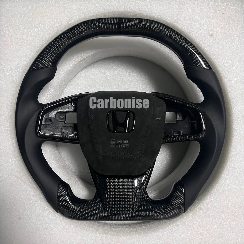 Honda Steering Wheel (Carbon Fiber+Smooth Leather) @14 by CARBONISE