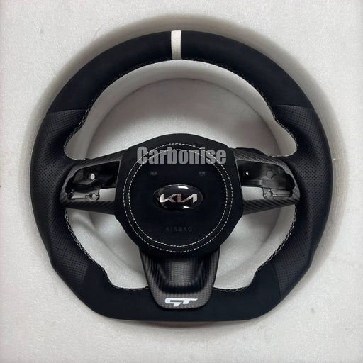 Kia Steering Wheel (Alcantara+Perforated Leather) #02 by CARBONISE