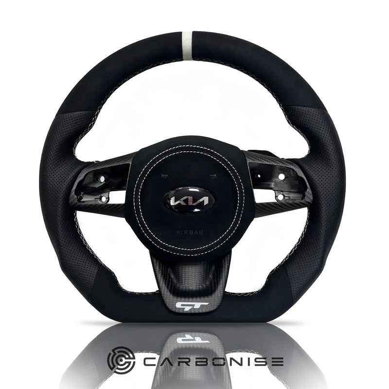 Kia Steering Wheel (Alcantara+Perforated Leather) #02 by CARBONISE