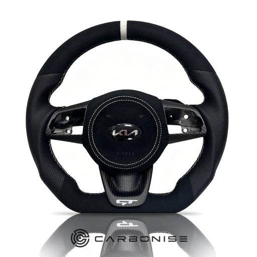 Kia Steering Wheel (Alcantara+Perforated Leather) #02 by CARBONISE