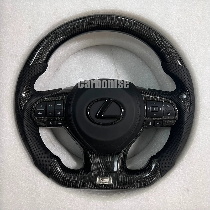 Lexus Steering Wheel (Carbon Fiber+Perforated Leather) by CARBONISE
