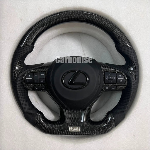 Lexus Steering Wheel (Carbon Fiber+Perforated Leather) by CARBONISE