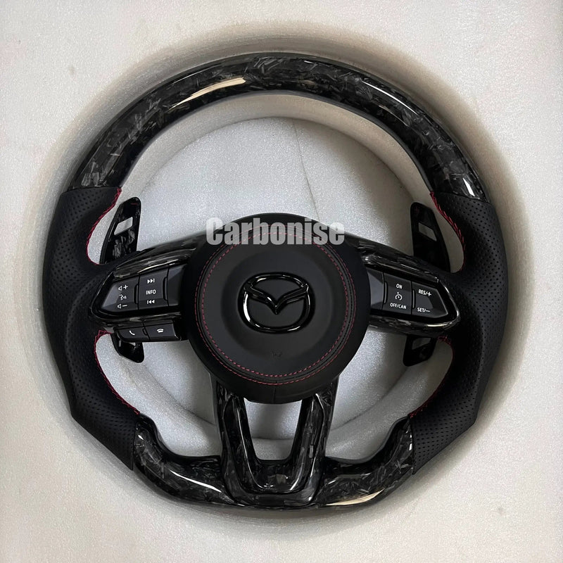 Mazda Steering Wheel (Forged Carbon Fiber+Perforated Leather) @9 by CARBONISE