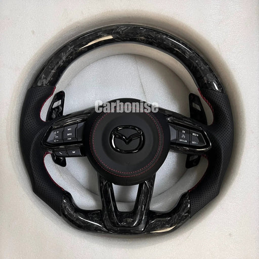 Mazda Steering Wheel (Forged Carbon Fiber+Perforated Leather) @9 by CARBONISE
