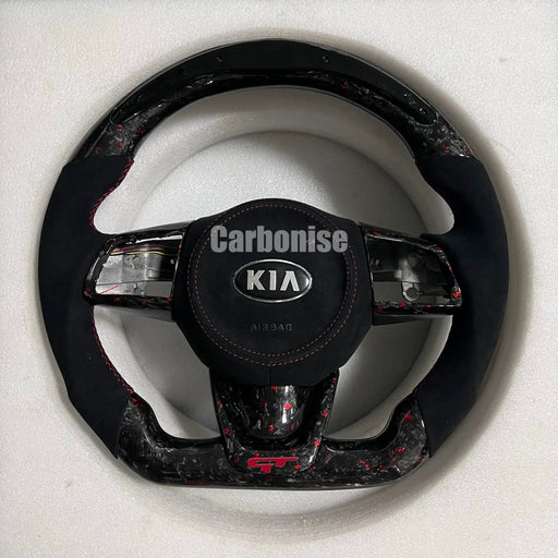 Kia Steering Wheel (Forged Carbon Fiber+Alcantara)#03 by CARBONISE