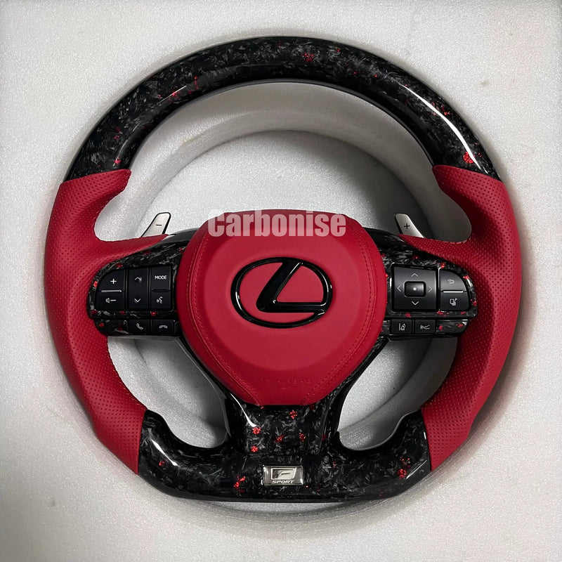 Lexus Steering Wheel (Forged Carbon Fiber+Perforated Leather) by CARBONISE